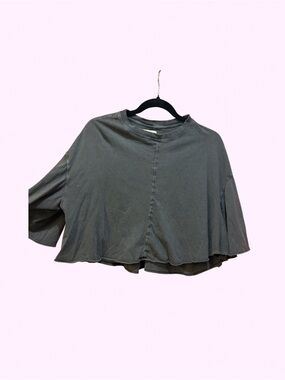 Urban Outfitters Charcoal Gray Cropped Boxy Top